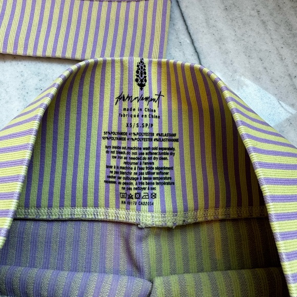 Free People purple and yellow work out matching set Size Extra Small - Picture 7 of 8